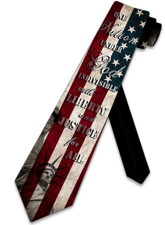 Three Rooker Flag Ties Mens Pledge of Allegiance Necktie Statue of Liberty Tie Patriotic Ties - Image 1
